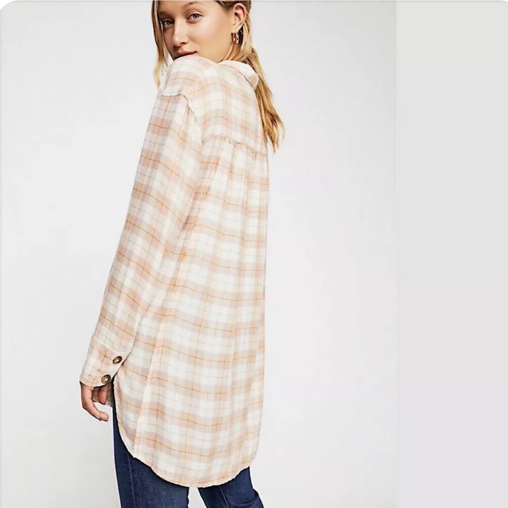FREE PEOPLE All About The Feels Plaid Buttondown (OB889606) - Picture 2 of 6